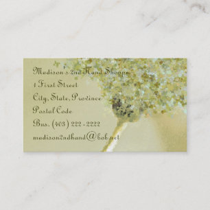 Business Card TemplateButterfly Daisy Sage Green