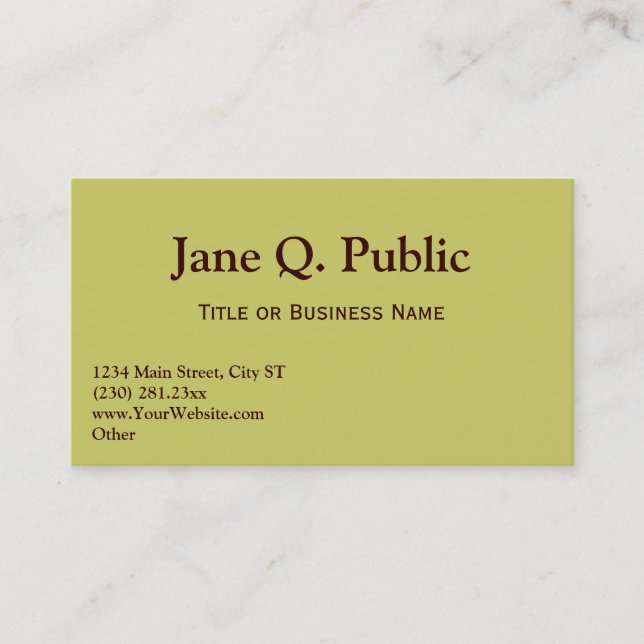 Business Card Templates Tan (Front)