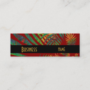Business Card Tropical Red Ferns Skinny