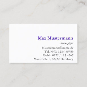 Business card upholstered