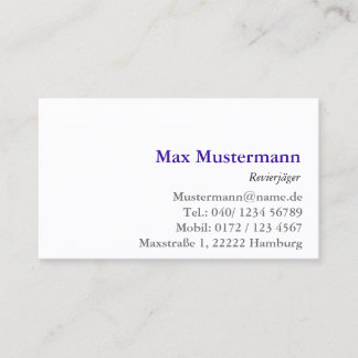 Business card upholstered
