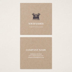 BUSINESS CARD : VINTAGE TYPEWRITER: NATURAL