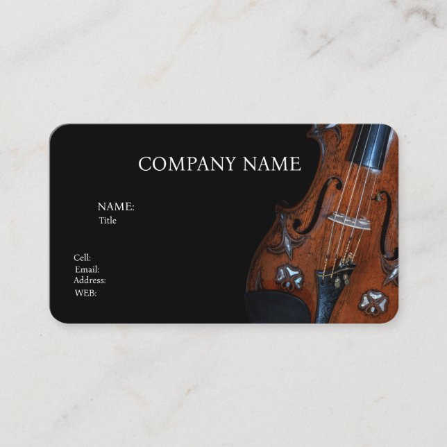 Business Card VIOLIN, MUSICIAN (Front)