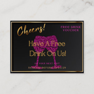 Business Card Voucher Free Drink Gift Certificate