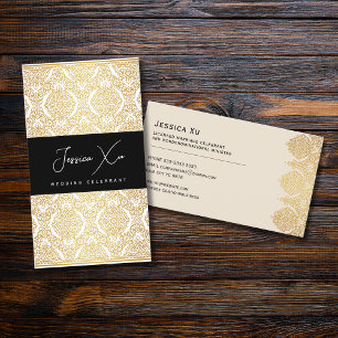 Business Card, Wedding Celebrant gold look  Business Card