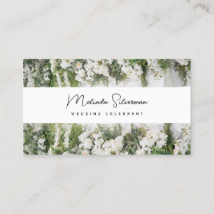 Business Card, Wedding Celebrant white and green Business Card