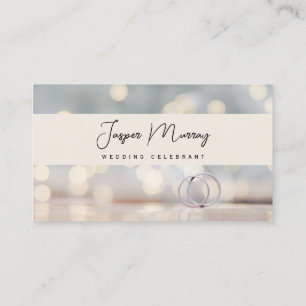 Business Card, Wedding Celebrant white and pastel Card