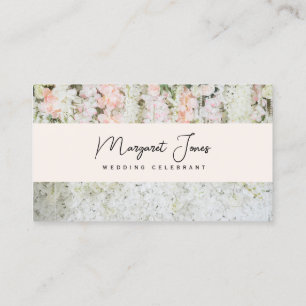 Business Card, Wedding Celebrant white and pastel Card