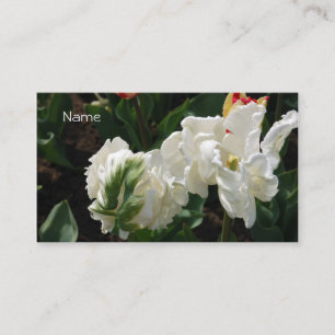 Business Card-White and Green Tulip Business Card