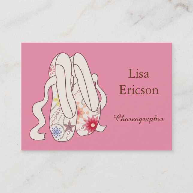 Business card with ballet shoes (Front)