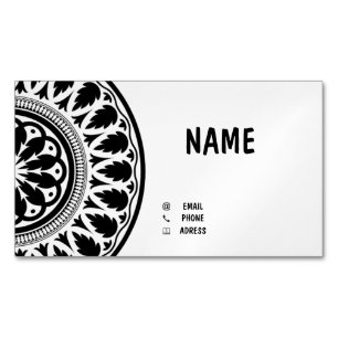 business card with black white ornaments