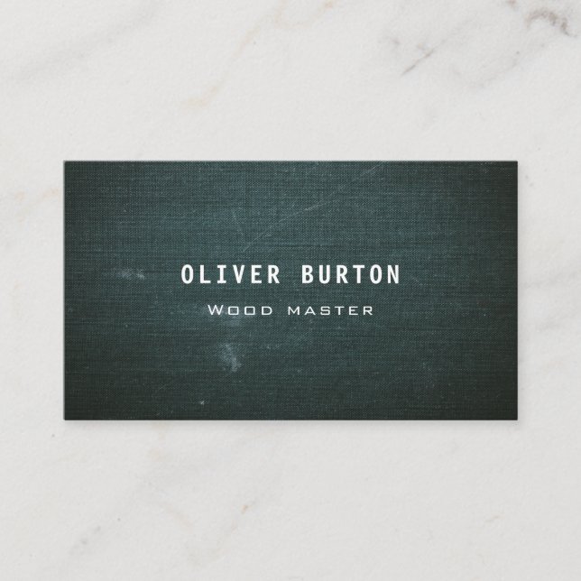 Business card with dark texture for wood work. (Front)