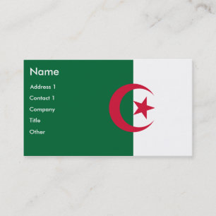 Business Card with Flag of Algeria
