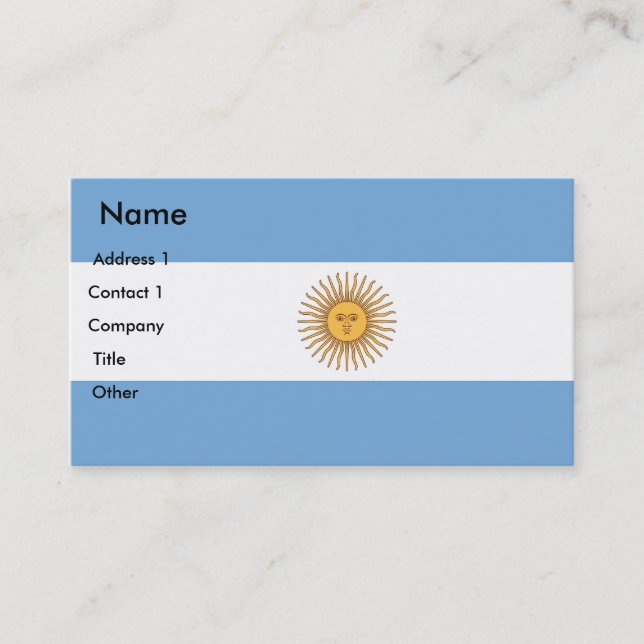 Business Card with Flag of Argentina (Front)