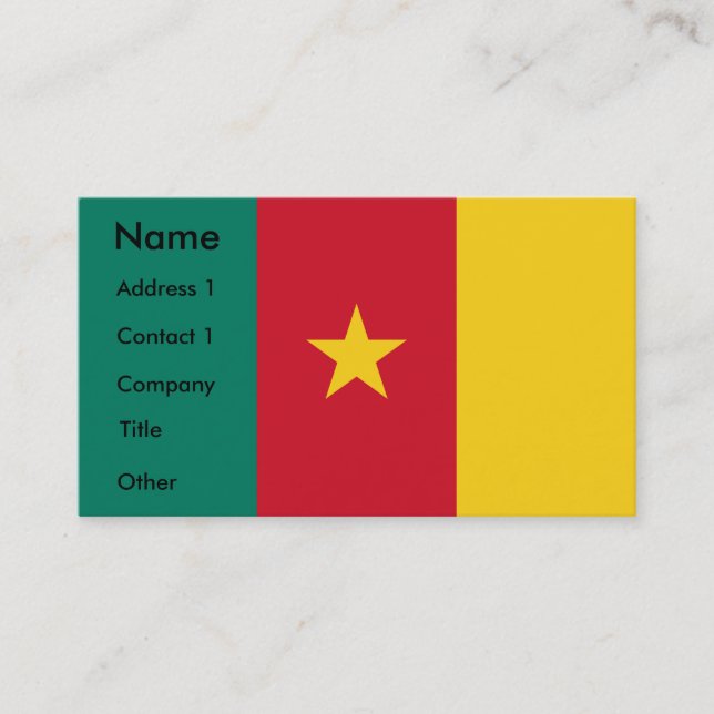 Business Card with Flag of Cameroon (Front)