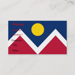 Business Card with Flag of Denver, Colorado