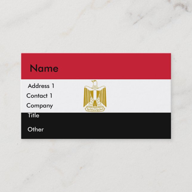 Business Card with Flag of Egypt (Front)