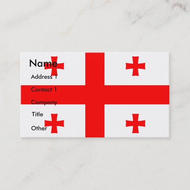 Business Card with Flag of Georgia (Front)