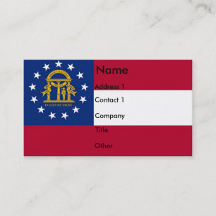 Business Card with Flag of Georgia U.S.A.
