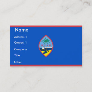 Business Card with Flag of Guam, U.S.A.
