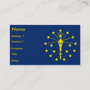 Business Card with Flag of Indiana U.S.A.
