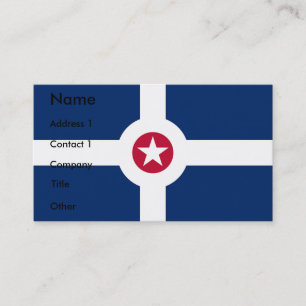 Business Card with Flag of Indianapolis, U.S.A.