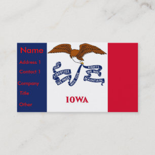 Business Card with Flag of Iowa U.S.A.