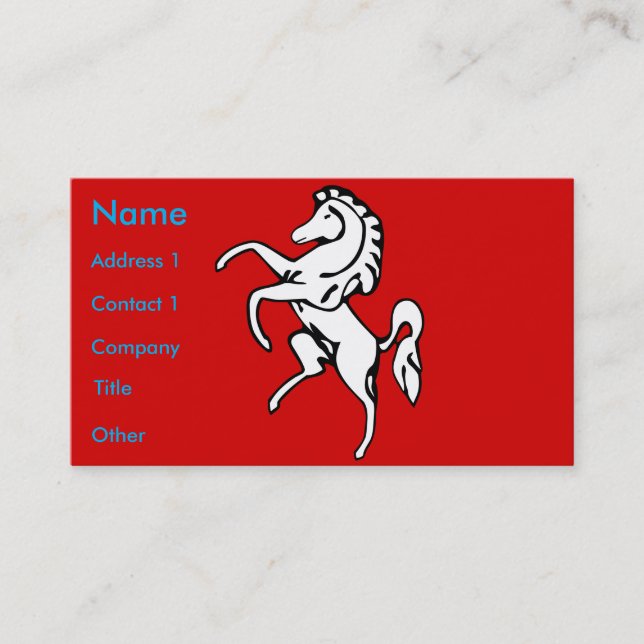 Business Card with Flag of Kent, England (Front)