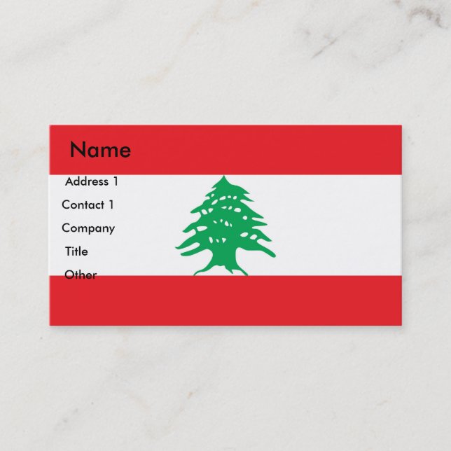 Business Card with Flag of Lebanon (Front)