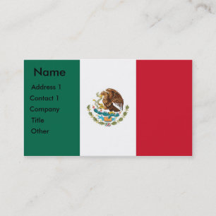 Business Card with Flag of Mexico
