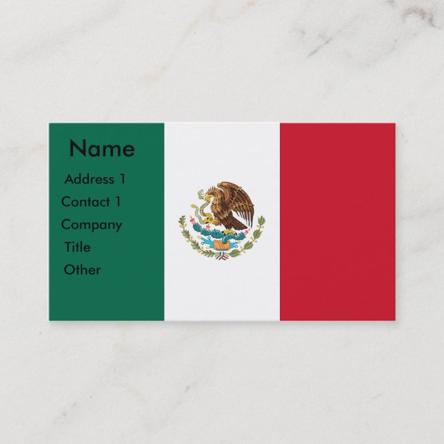 Business Card with Flag of Mexico (Front)