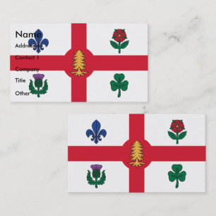Business Card with Flag of Montreal, Canada