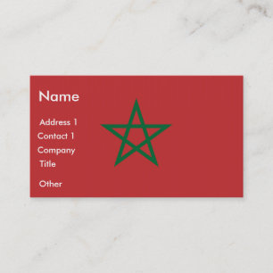 Business Card with Flag of Morocco