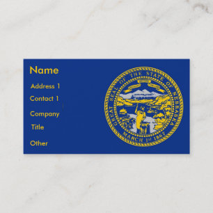 Business Card with Flag of Nebraska U.S.A.