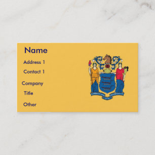 Business Card with Flag of New Jersey U.S.A.