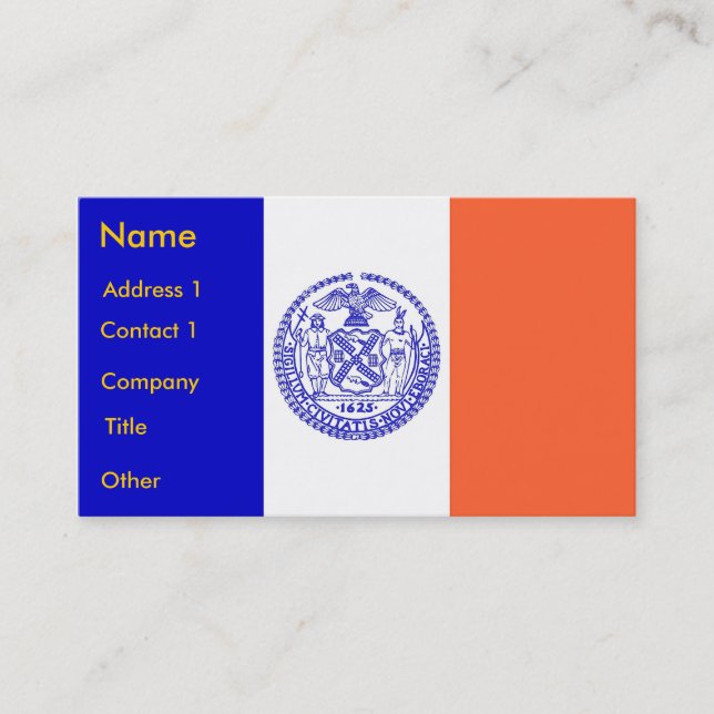 Business Card with Flag of New York U.S.A. (Front)