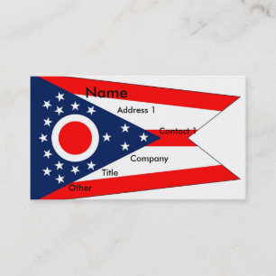 Business Card with Flag of Ohio U.S.A.