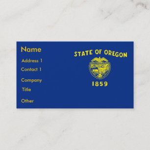 Business Card with Flag of Oregon U.S.A.