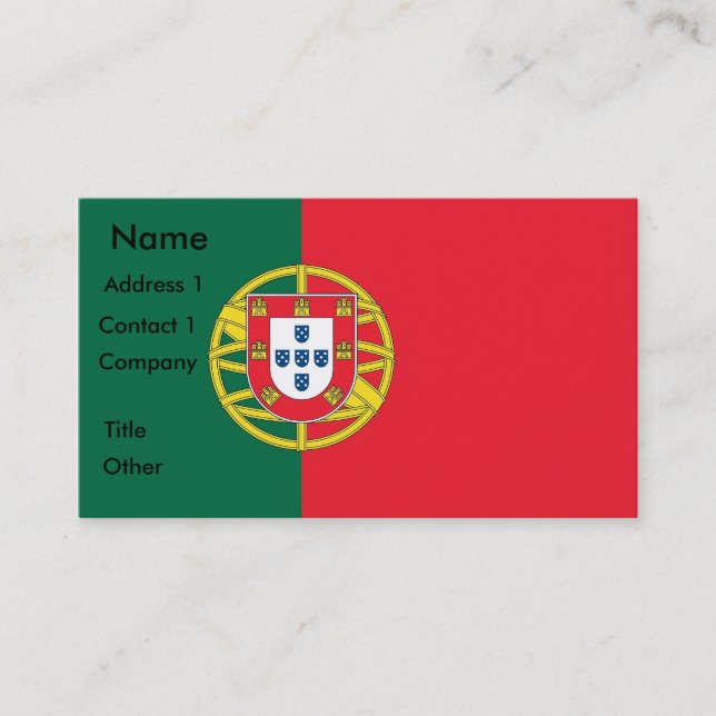 Business Card with Flag of Portugal (Front)