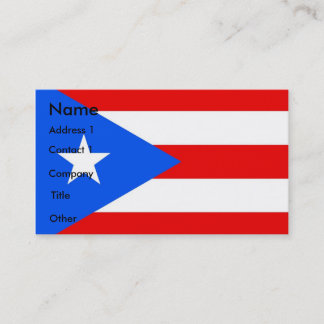 Business Card with Flag of Puerto Rico U.S.A.