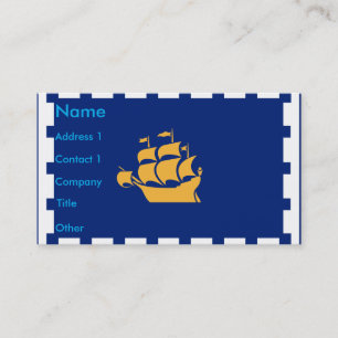Business Card with Flag of Quebec City, Canada