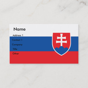 Business Card with Flag of Slovakia