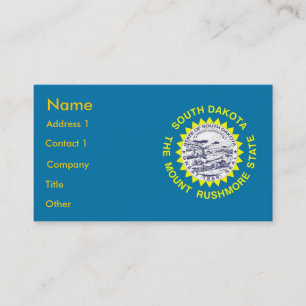 Business Card with Flag of South Dakota U.S.A.