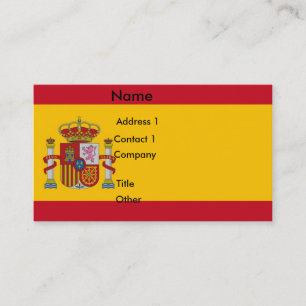 Business Card with Flag of Spain