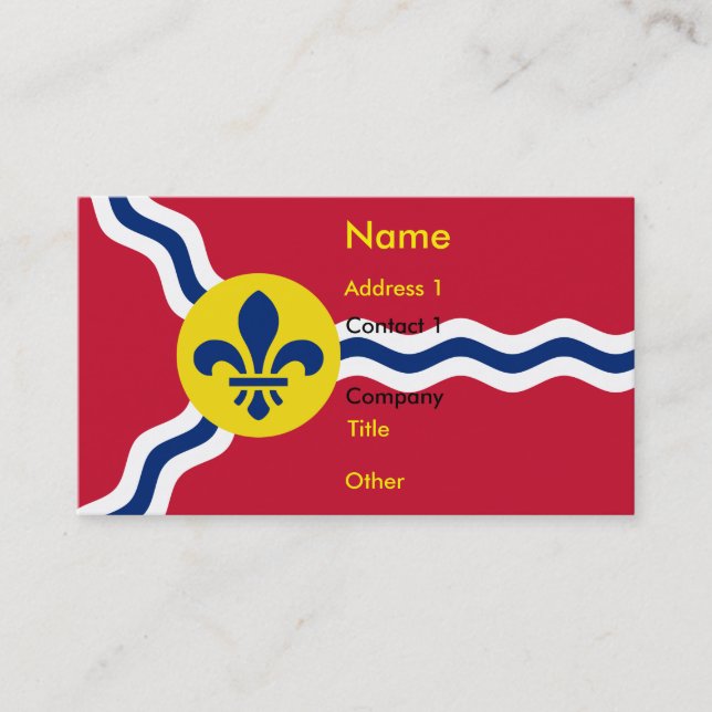 Business Card with Flag of St. Louis (Front)