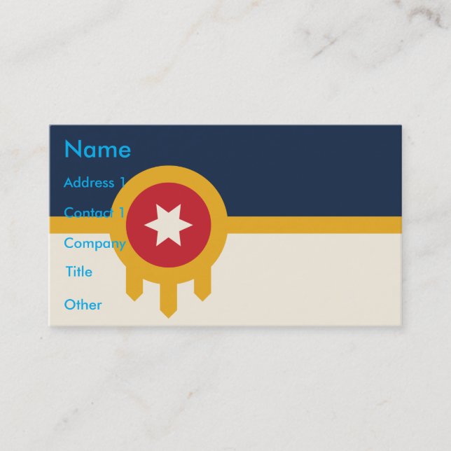 Business Card with Flag of Tulsa, Oklahoma (Front)