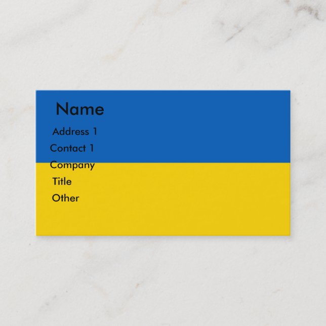 Business Card with Flag of Ukraine (Front)