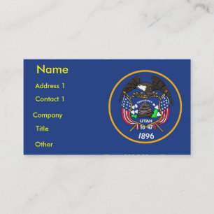 Business Card with Flag of Utah U.S.A.