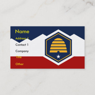 Business Card with Flag of Utah, USA
