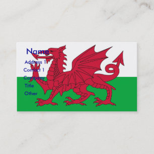 Business Card with Flag of Wales